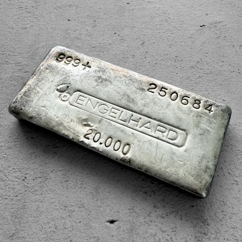 Vintage 20 oz .999 Silver Engelhard Poured bar