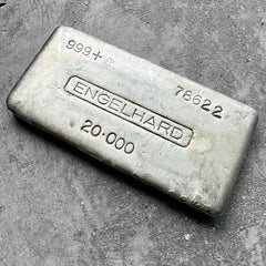 Vintage 20 oz .999 Silver Engelhard Poured bar - 5 Digit Serial - 1st Series