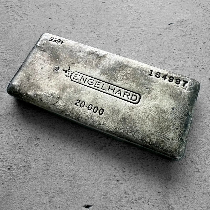 Vintage 20 oz .999 Silver Engelhard Poured bar