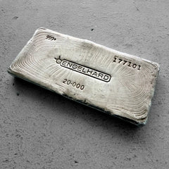 Vintage 20 oz .999 Silver Engelhard Poured bar - Nice Pour Lines