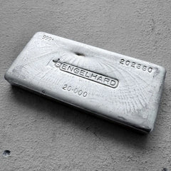 Vintage 20 oz .999 Silver Engelhard Poured bar - Stunning  Pour Lines