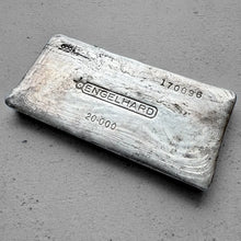 Load image into Gallery viewer, Vintage 20 oz .999 Silver Engelhard Poured bar -Stunning Pour Lines Error Serial
