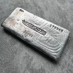 Vintage 20 oz .999 Silver Engelhard Poured bar - Stunning Pour Lines!