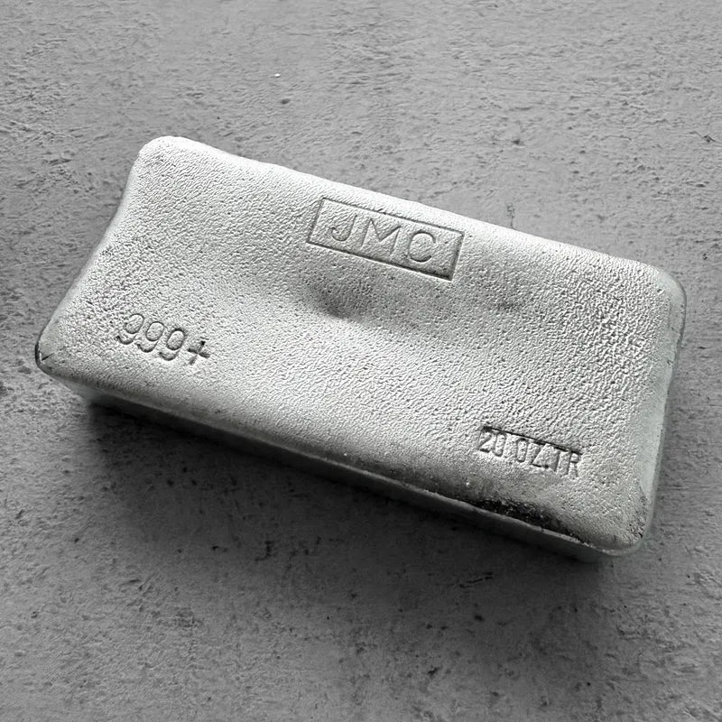 Vintage 20 oz .999 Silver JMC Johnson Matthey Poured bar