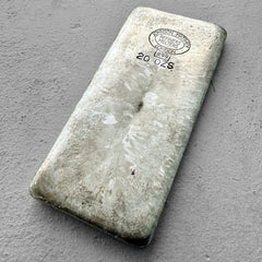 Vintage 20 oz .999 Silver Johnson Matthey London Poured bar - Linden Frost