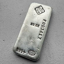 Load image into Gallery viewer, Vintage 20 oz .999 Silver Johnson Matthey Poured bar - F Serial
