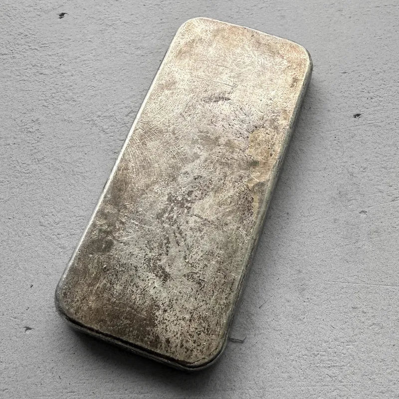 Vintage 20 oz .999 Silver Johnson Matthey Poured bar - F Serial