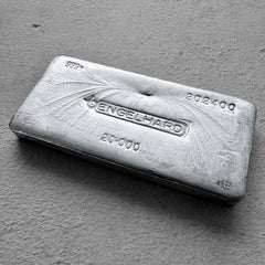 Vintage 20 oz .999 Silver Engelhard Poured bar - Stunning  Pour Lines