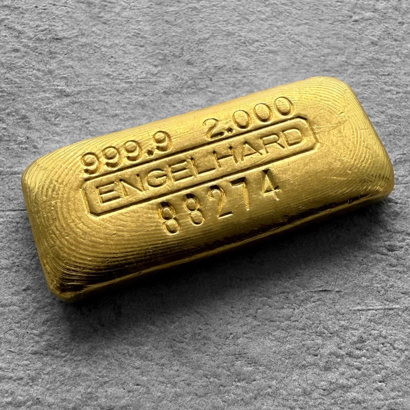 Vintage 2oz Engelhard Canada Gold Bar 9999 - Nice Pour Lines!