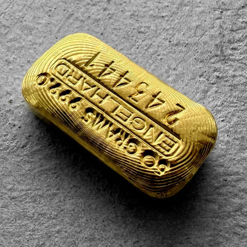 Vintage 50 Gram Gold Engelhard Poured Bar 1.6075 oz - Incredible Pour Lines