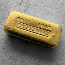 Load image into Gallery viewer, Vintage 5 oz Engelhard Gold Poured Bar .9999
