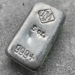 Vintage 5oz Johnson Matthey Silver Poured Bar