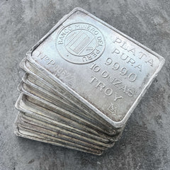 Vintage Banco Dinero Del Peru 10 oz .999 Silver bar Plata Pura