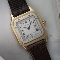 Vintage Cartier Santos Dumont solid 18k Gold 96062 - Extra Plate