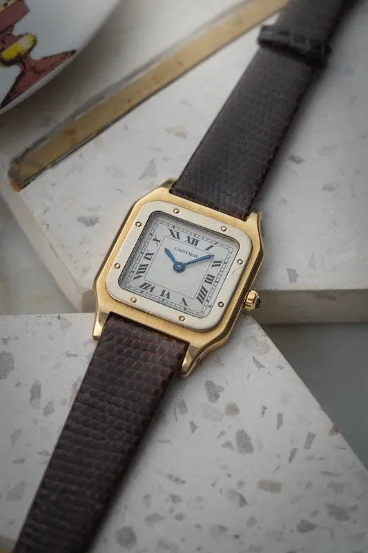 Vintage Cartier Santos Dumont solid 18k Gold 96062 - Extra Plate