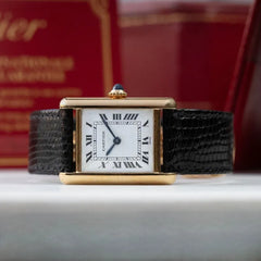 Vintage Cartier Tank Louis solid 18k Gold 78087 - Box + Papers - Collector's set