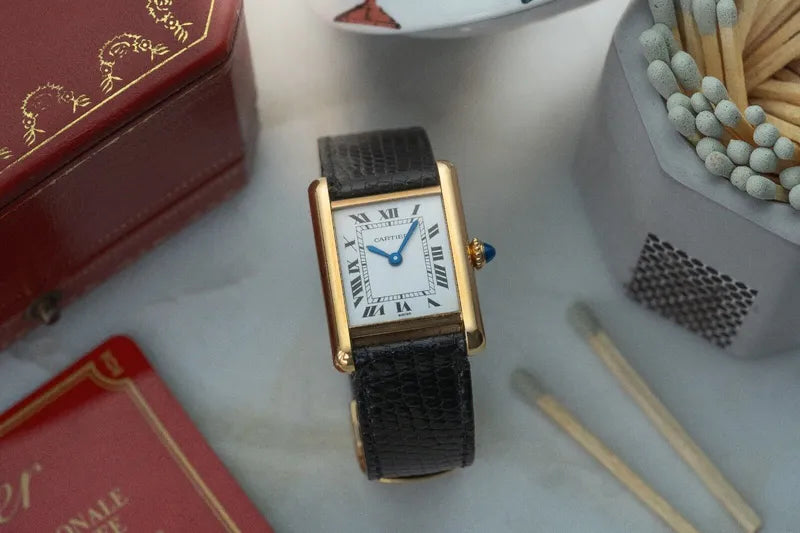 Vintage Cartier Tank Louis solid 18k Gold 78087 - Box + Papers - Collector's set