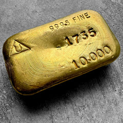 Vintage Delta 10 oz Gold Poured Bar - Stunning Pour Lines