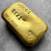 Load image into Gallery viewer, Vintage Delta 10 oz Gold Poured Bar - Stunning Pour Lines
