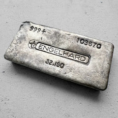 Vintage Engelhard 1 Kilo .999 Silver Poured Bar 32.15 oz - Stunning surfaces!