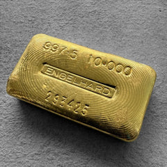 Vintage Engelhard 10oz Gold bar with stunning Pour lines