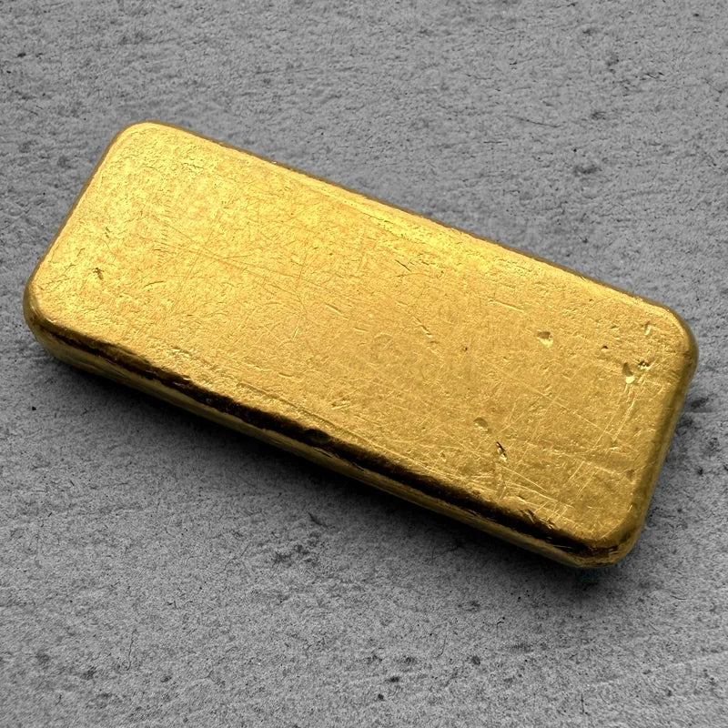 Vintage Engelhard 2 oz Gold Poured Bar 2oz - No Serial - Beautiful Pour Lines!