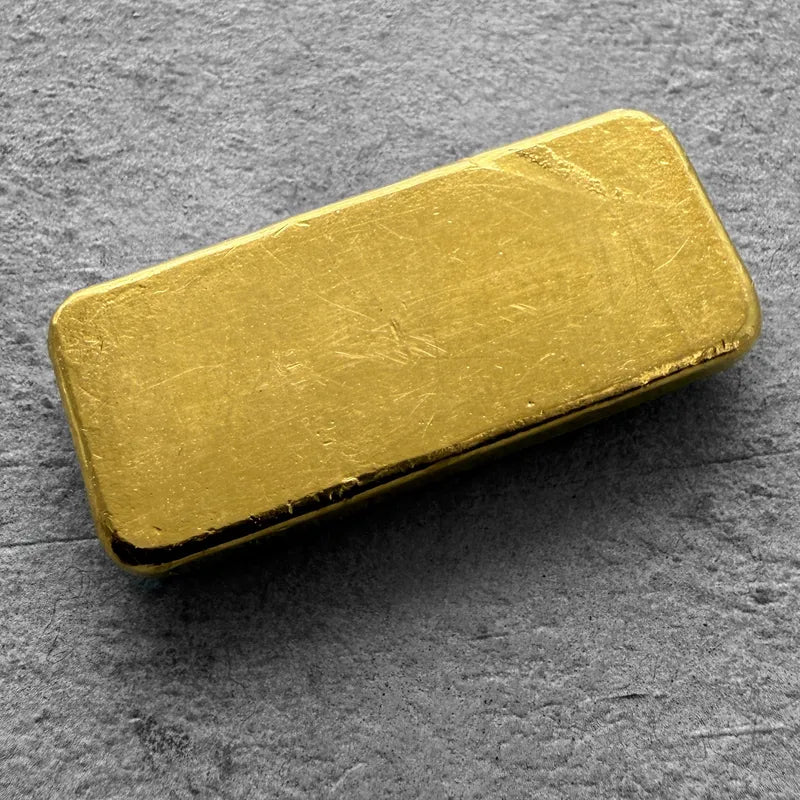 Vintage Engelhard 2 oz Gold Poured  Bar 2oz - No Serial - Nice Pour Lines!