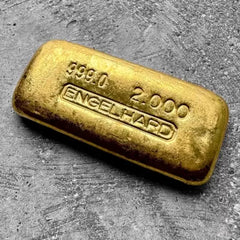Vintage Engelhard 2 oz Gold Poured Bar 2oz - No Serial