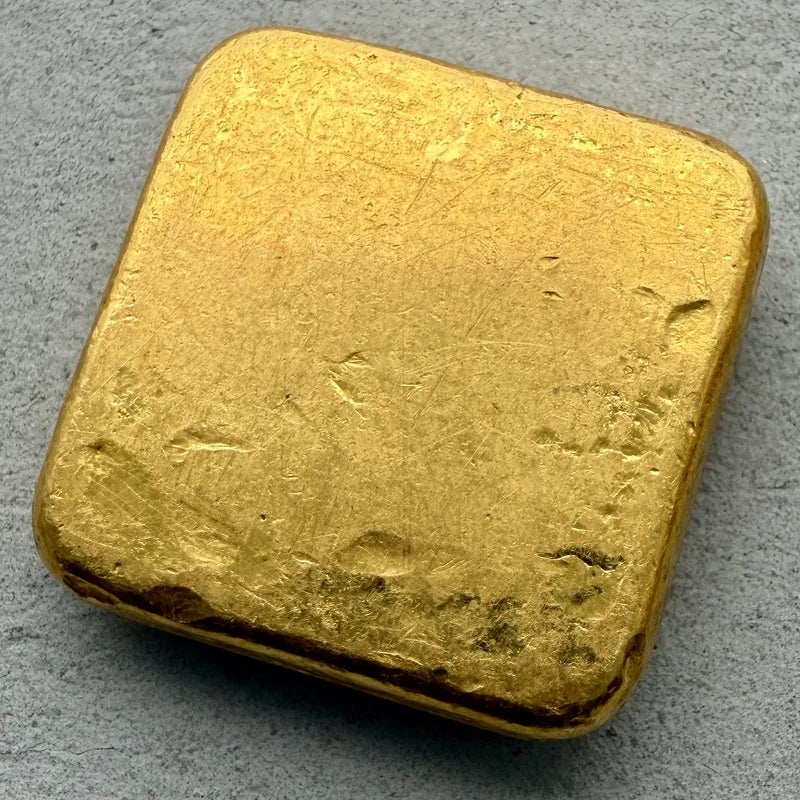 Vintage Engelhard 2 oz Gold Poured Bar 2oz - Square - Nice pour lines