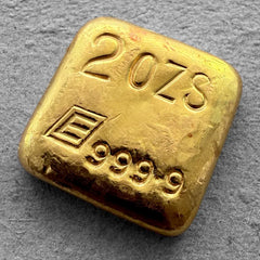 Vintage Engelhard 2 oz Gold Poured Square Bar 2oz