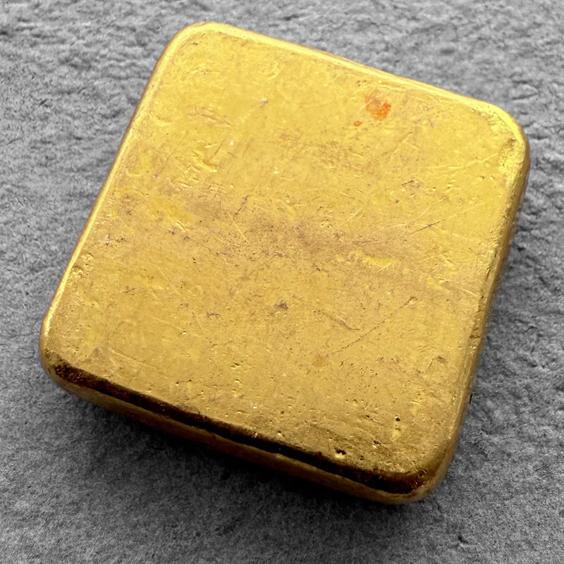 Vintage Engelhard 2 oz Gold Poured Square Bar 2oz