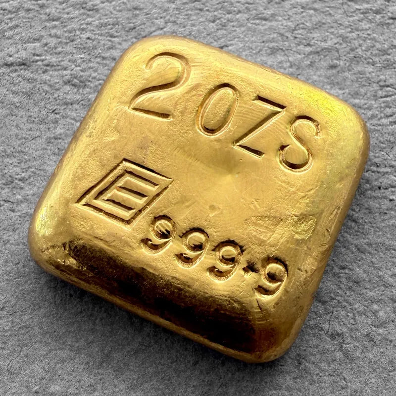 Vintage Engelhard 2 oz Gold Poured Square Bar 2oz