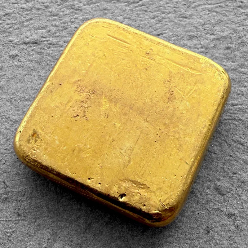Vintage Engelhard 2 oz Gold Poured Square Bar 2oz