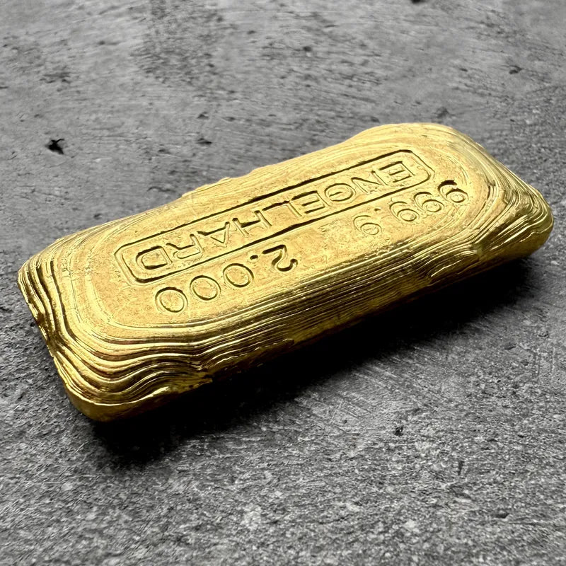 Vintage Engelhard 2 oz Gold poured Bar
