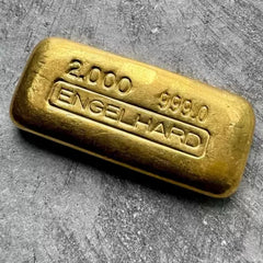 Vintage Engelhard 2 oz Gold Poured Bar 2oz - .9990 - No Serial