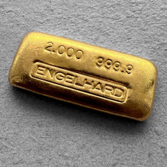 Vintage Engelhard 2 oz Gold Poured Bar 2oz - No Serial