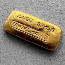 Load image into Gallery viewer, Vintage Engelhard 2 oz Gold Poured Bar 2oz - No Serial - Error double struck
