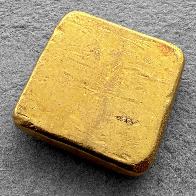 Vintage Engelhard 2 oz Gold Poured Square Bar 2oz