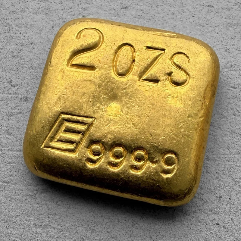 Vintage Engelhard 2 oz Gold Poured  Bar 2oz - Square