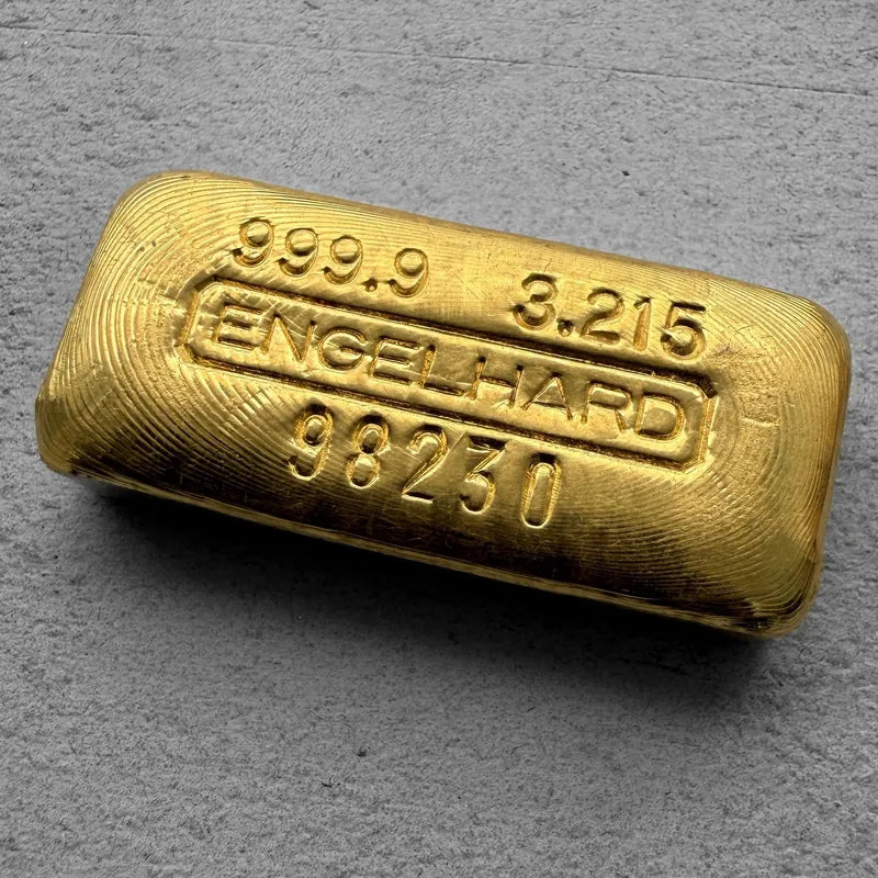 Vintage Engelhard 3.215 oz Gold Poured Bar .9990 - Stunning pour lines