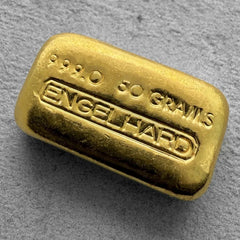 Vintage Engelhard 50 gram gold bar
