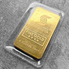 Vintage Engelhard 5 oz Gold Sealed Scotia Bank Bar .9999 5oz - Scotiabank