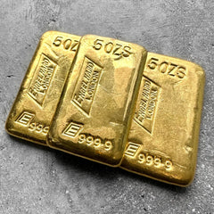 Vintage Engelhard London 5 oz Gold Poured Bar .9999 5oz