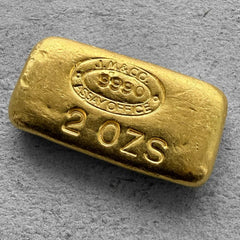 Vintage JMC Johnson Matthey Company 2 oz Gold Poured Bar 2oz