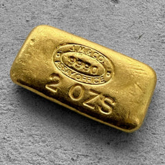 Vintage JMC Johnson Matthey Company 2 oz Gold Poured Bar 2oz