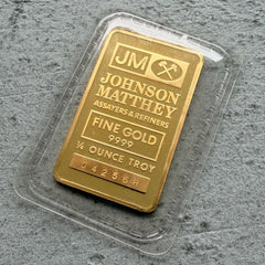Vintage Johnson Matthey 1/4oz Gold Bar .9999 Sealed in Plastic