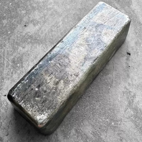 Vintage Johnson Matthey 100 oz .999 Silver Poured Bar Low Serial 000340 ERROR