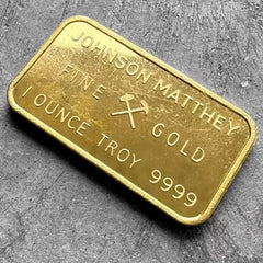 Vintage Johnson Matthey London 1 oz Gold Bar .9999 1oz - Hammer and Sickle