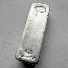Vintage Johnson Matthey Mallory 100 oz Poured .999 Silver Bar