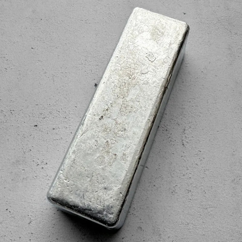 Vintage Johnson Matthey Mallory 100 oz Poured .999 Silver Bar